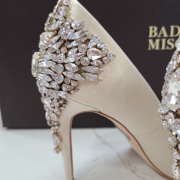 SOLD - - Badgley Mischka "Gorgeous" heels/Pumps Colour Ivory Size 6 - Picture 8 of 15